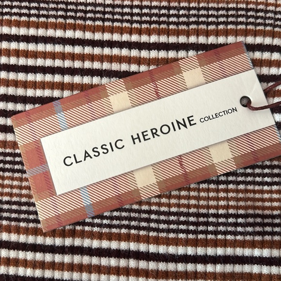 FOREVER 21 Burgundy/Amber Stripe Sweater Top - Picture 2 of 6